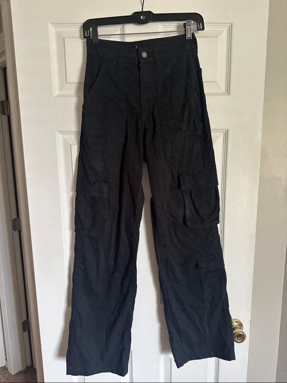 Hollister Black Girls Cargo Pants with Utility Pockets